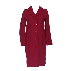 Moschino Cheap & Chic Red Cotton and Wool Blend Over Coat, Size 4 ⬇️
